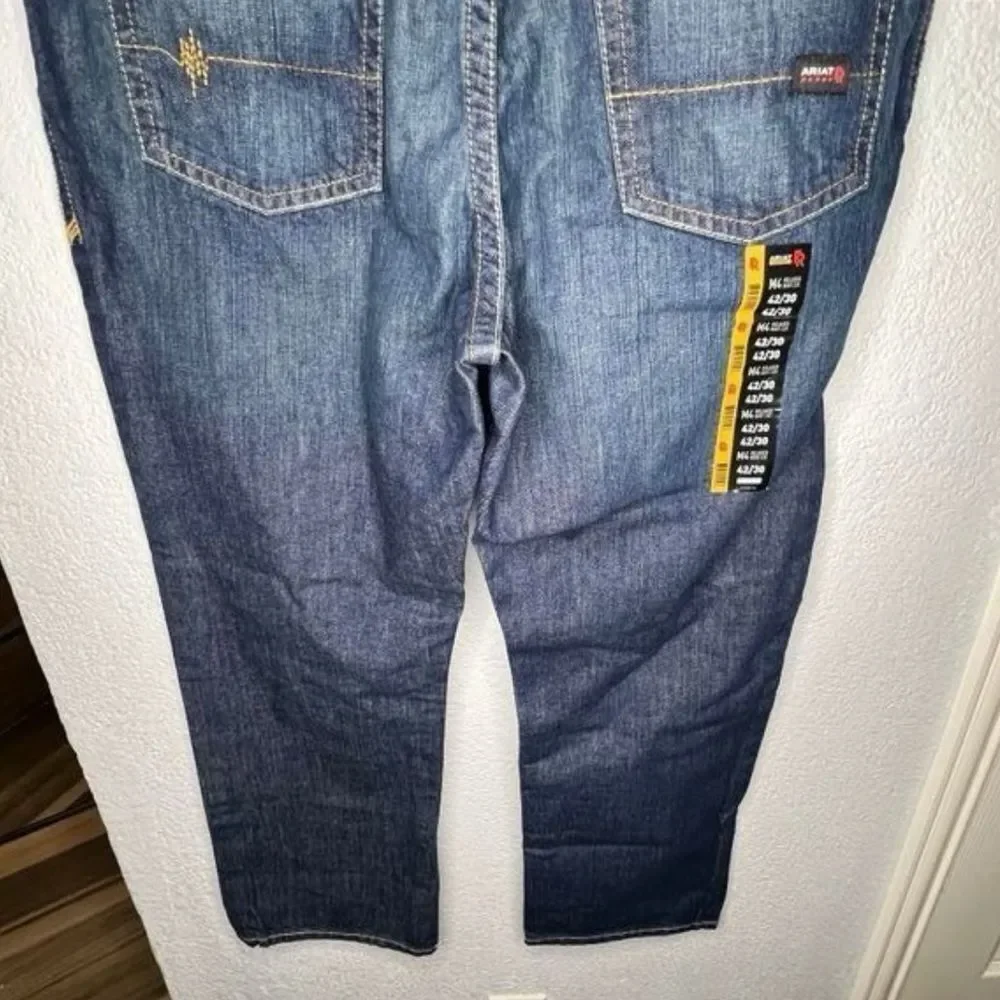 New! Ariat Work Flame Resistant CAT 2 Relaxed Basic Boot Cut Blue Jean Sz 42X30